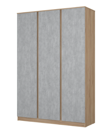 Шкаф 3-х створчатый "Бентон"  (Бетон/Дуб крафт золотой)